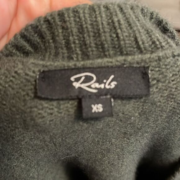 Rails Perci Olive Green Star Design Pullover Boho Sweater Contemporary - Picture 12 of 12